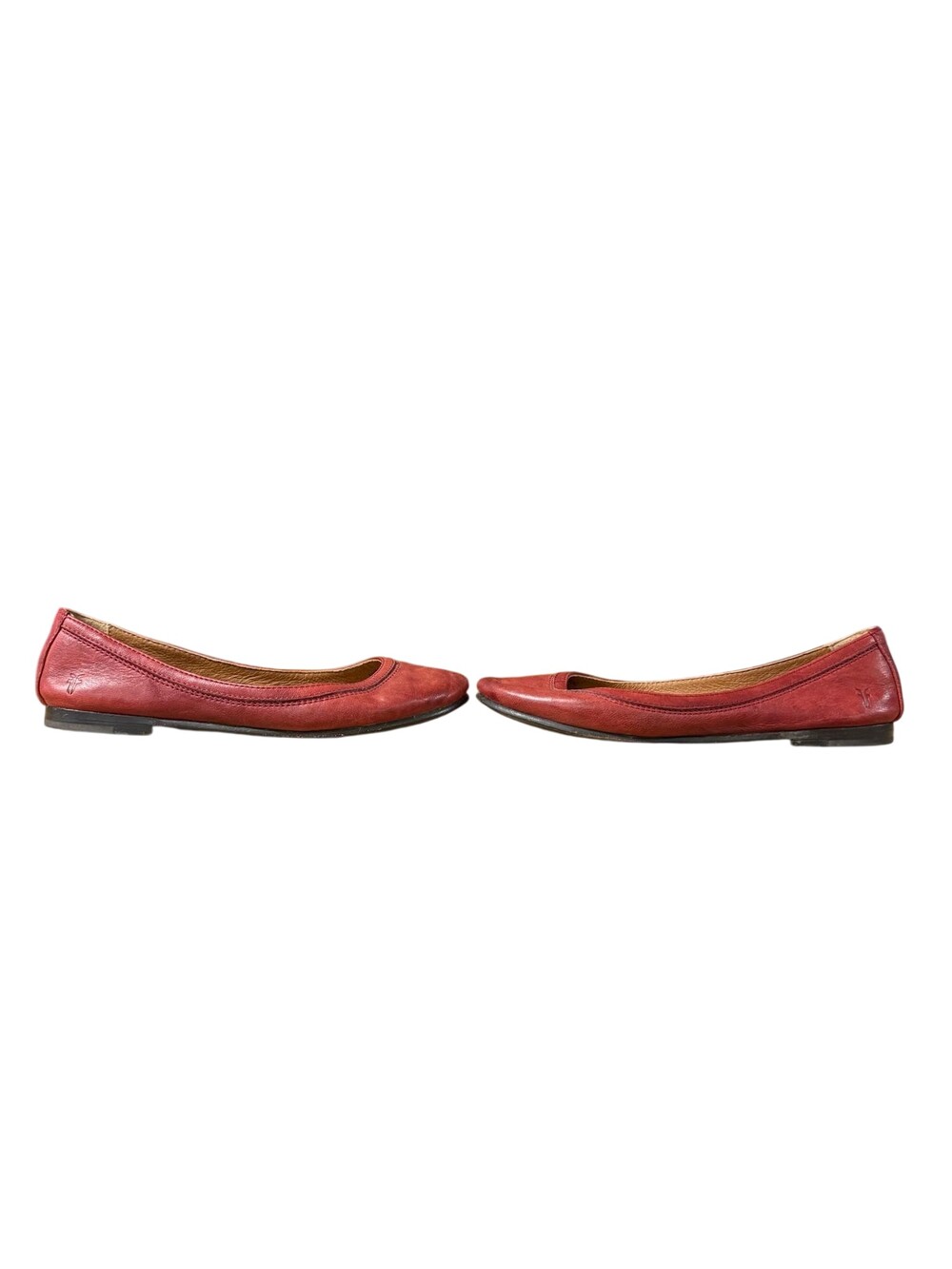 Frye Ballet Flats Shoes Womens Size 7 Red Leather Slip On Round Toe